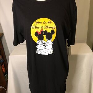 Source Unknown Black Tee with Disney Couple Graphic 100% Organic Cotton